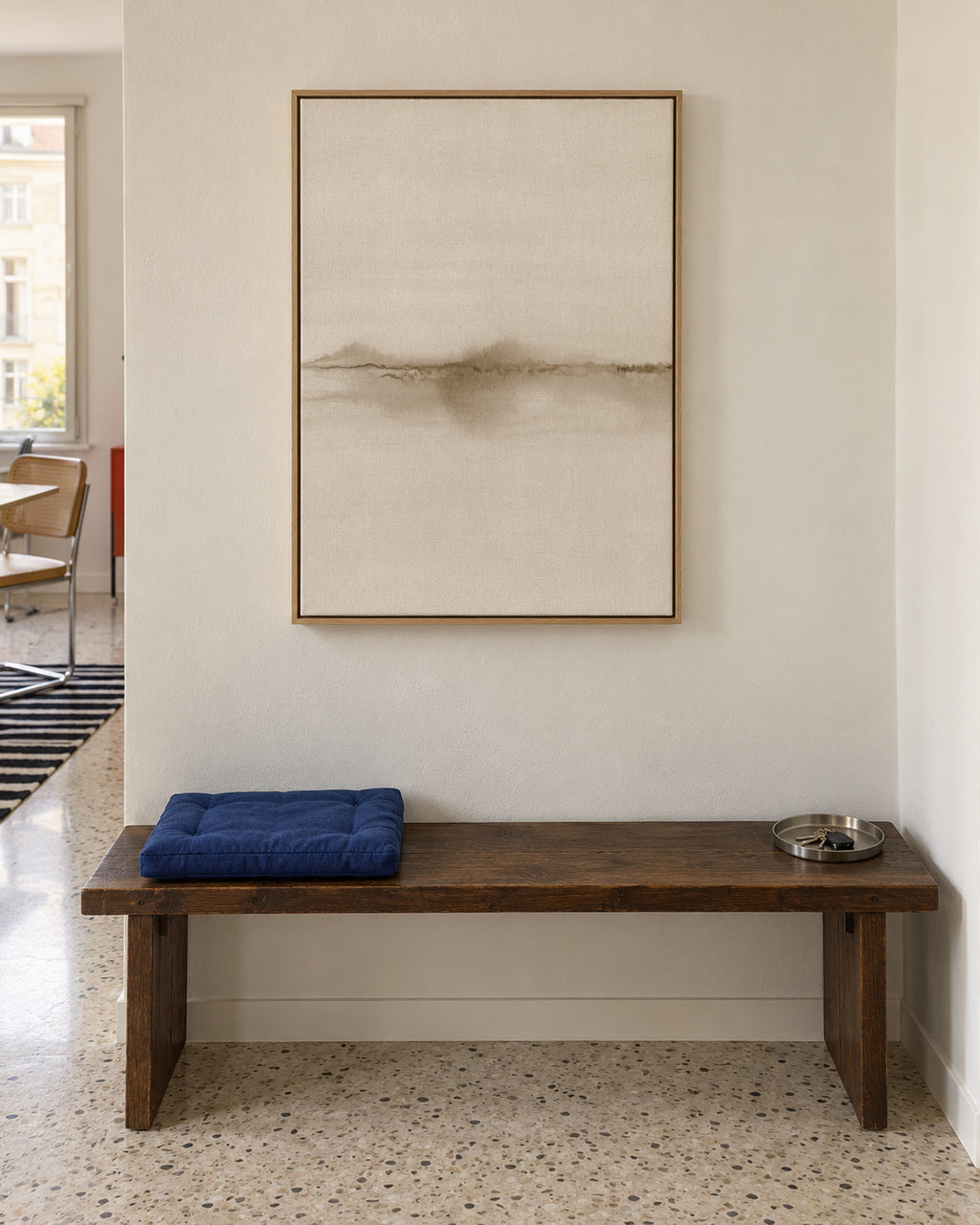 Watercolor Landscape N 32 - Framed canvas in an interior