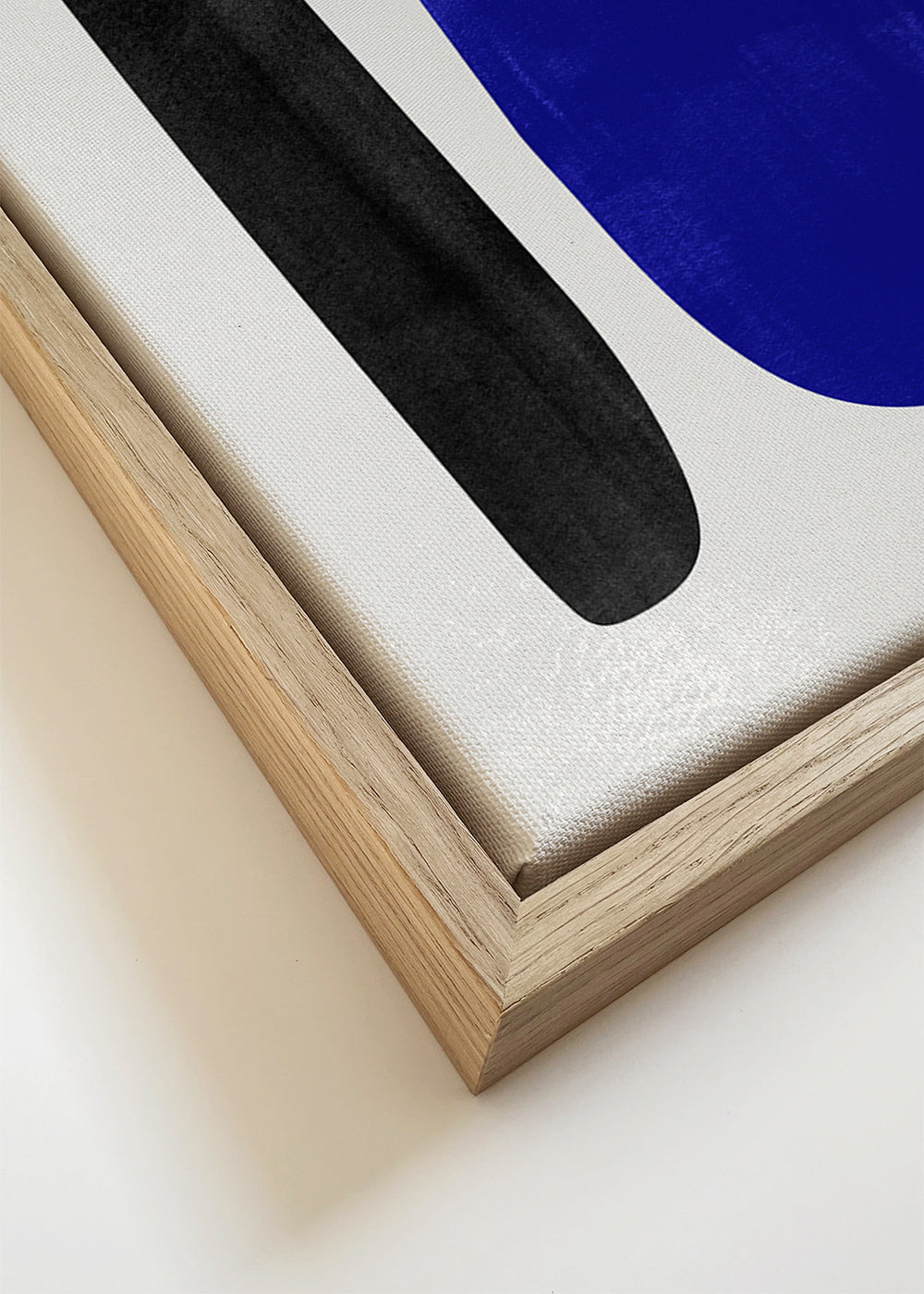 Quadro abstrato azul com forma vertical