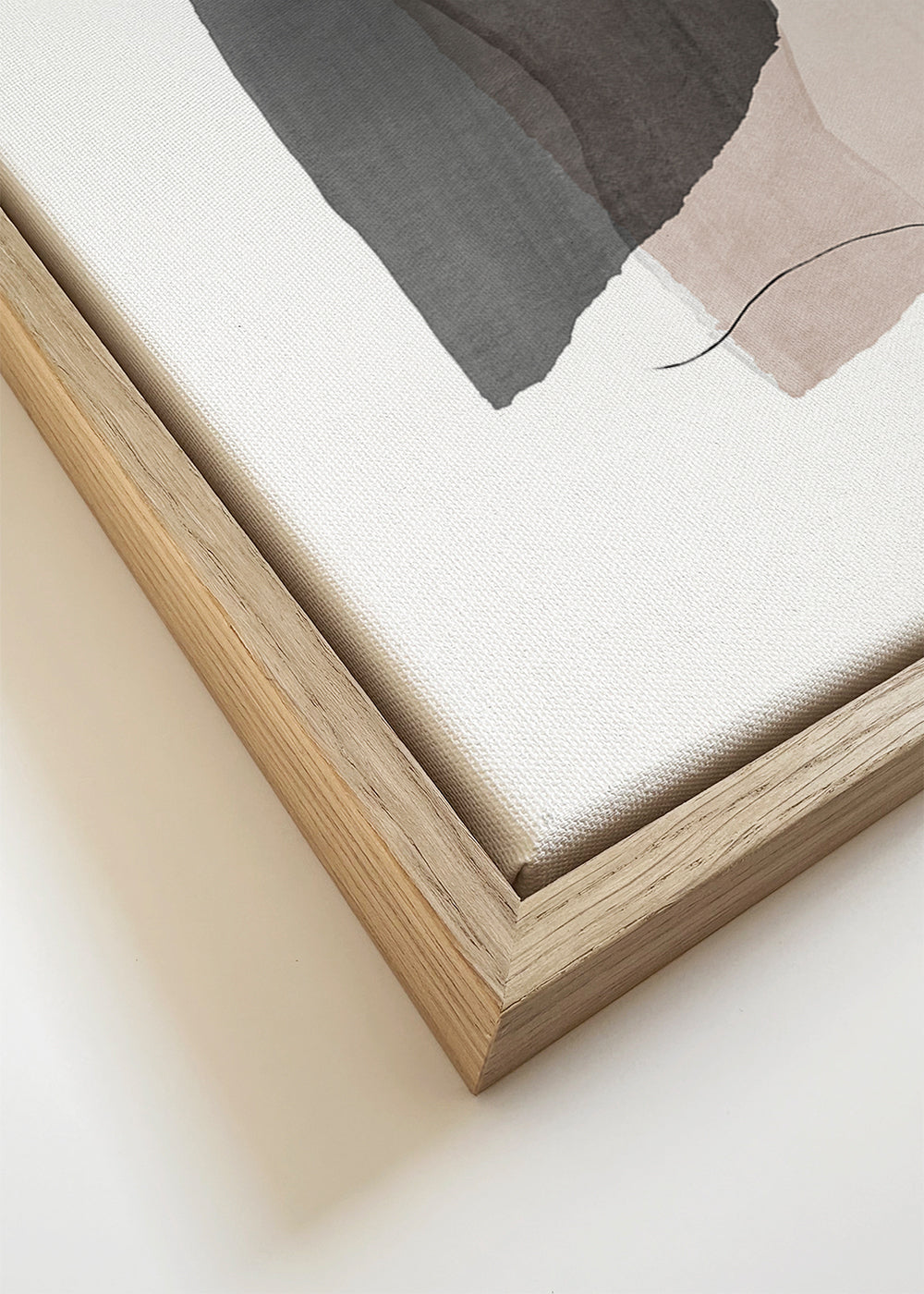 Arte abstrata cinza e bege com traço linear