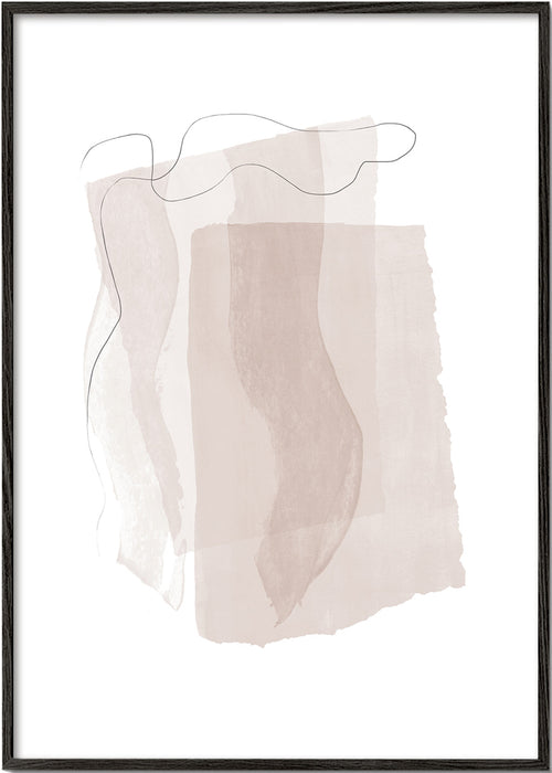 Arte abstrata com traços neutros e linha minimalista