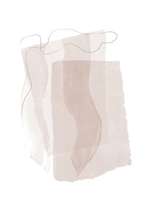 Arte abstrata com traços neutros e linha minimalista