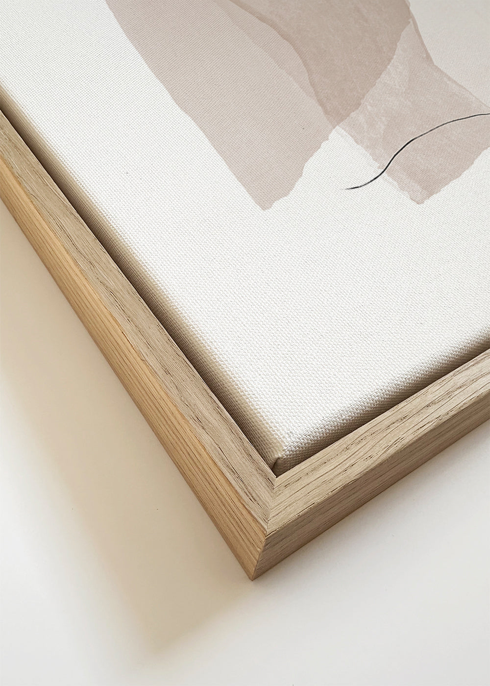 Quadro minimalista bege com traço linear
