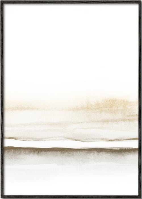 Quadro de paisagem com horizonte aquarelado