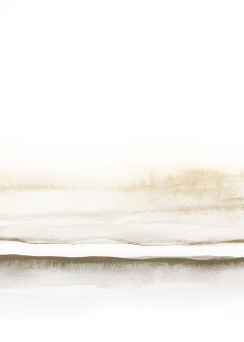 Quadro de paisagem com horizonte aquarelado