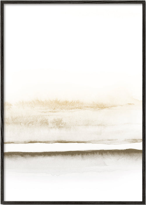 Arte para cozinha paisagem minimal em aguarela bege