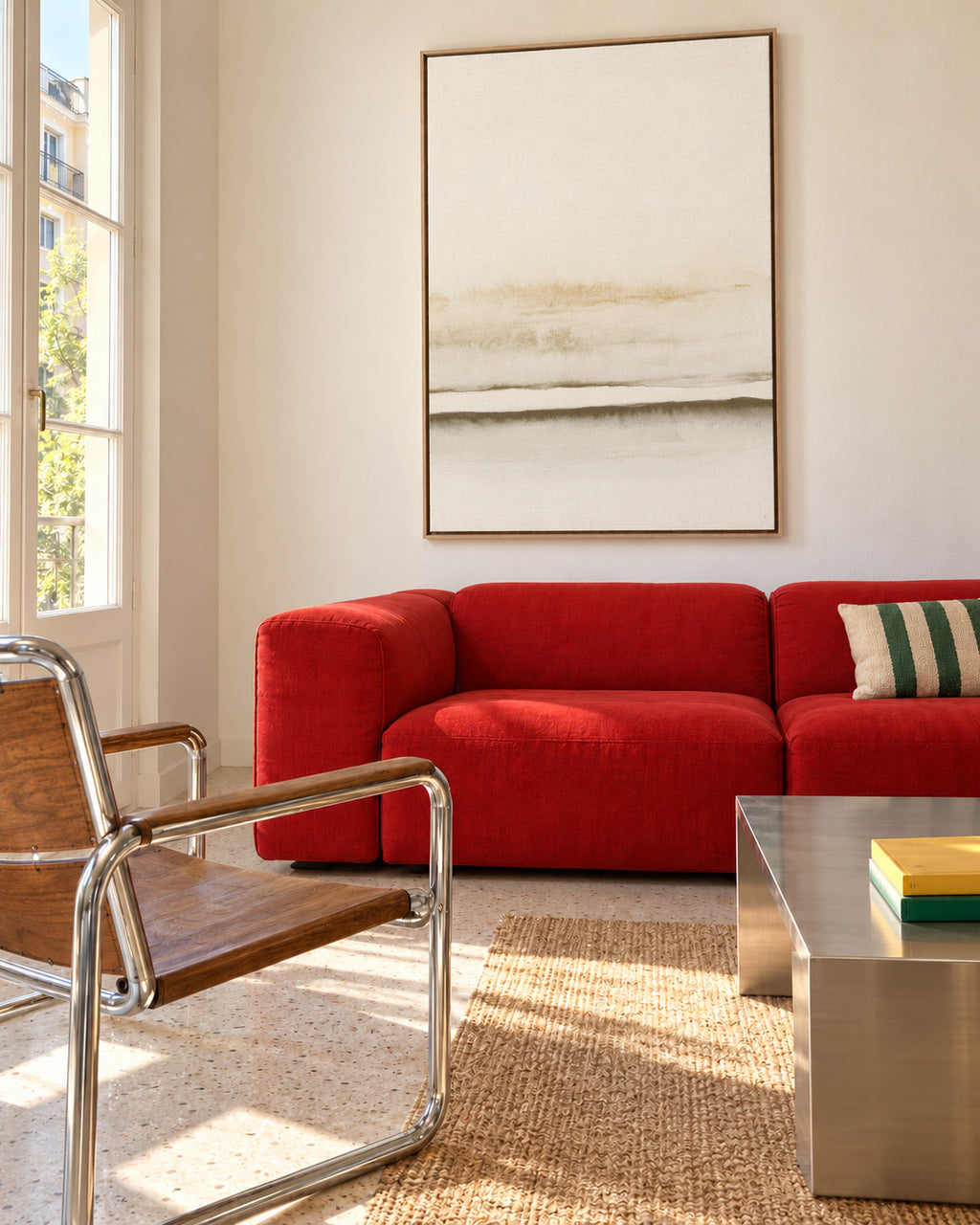 Watercolor Landscape N 37 - Framed canvas in an interior