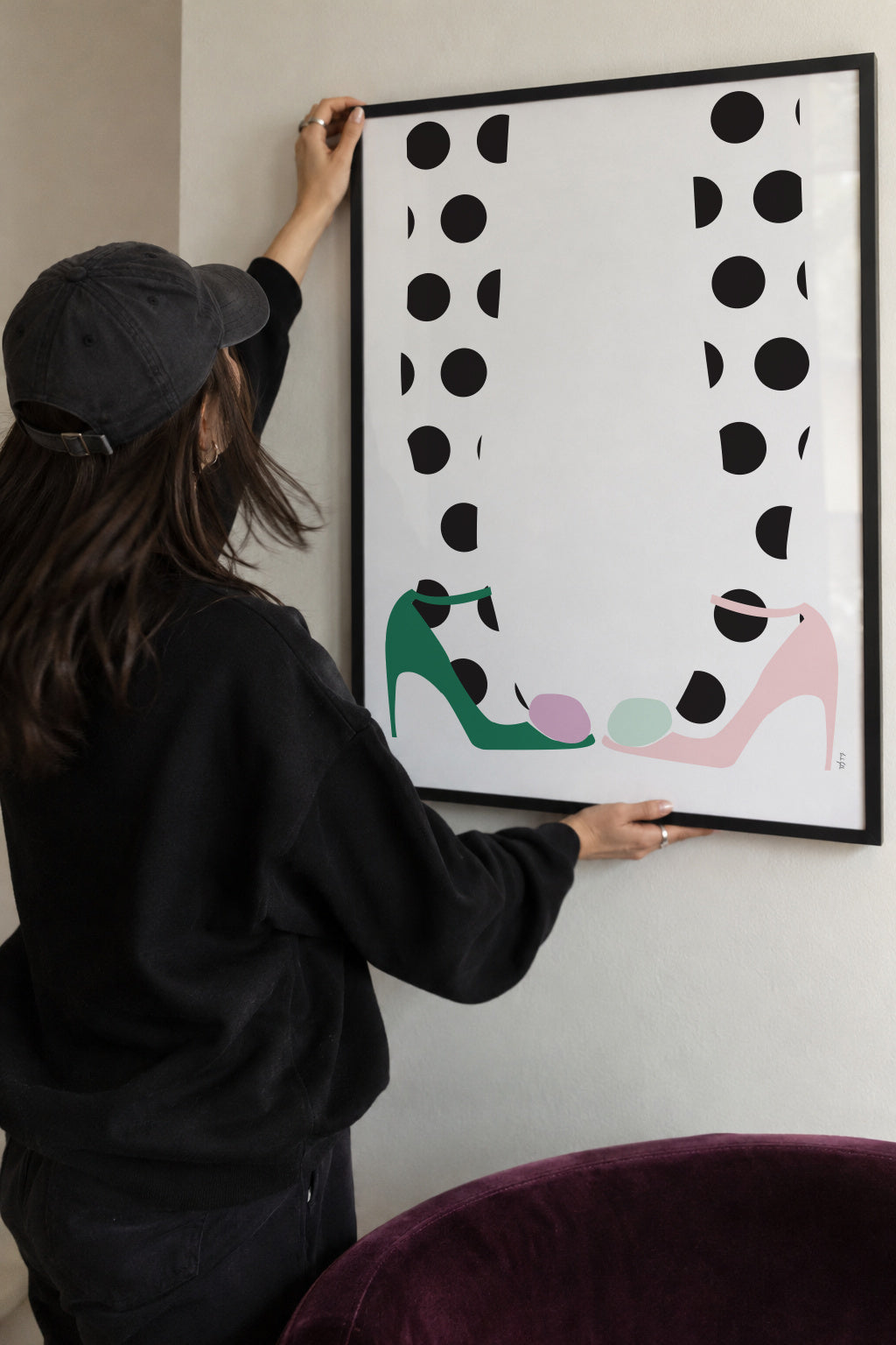 Pom pom shoes - Framed poster detail