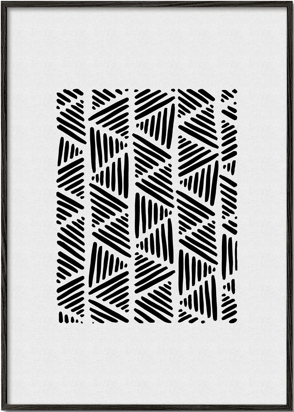 Arte preto e branco com padrão triangular