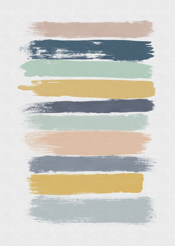 Arte abstrata com riscas pastel