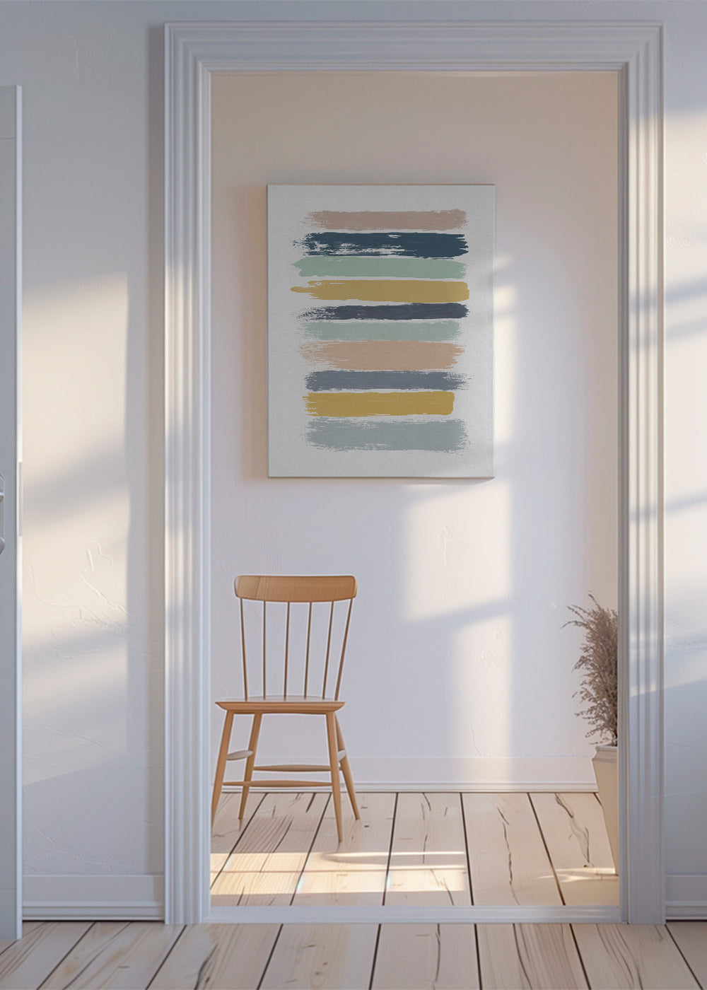 Arte abstrata com riscas pastel