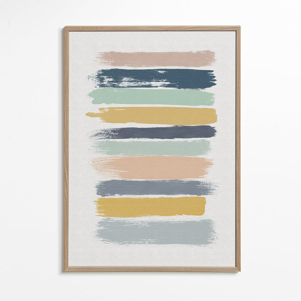 Arte abstrata com riscas pastel