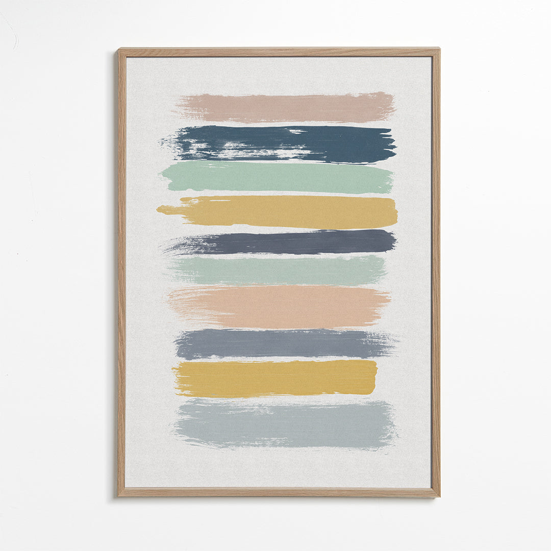 Arte abstrata com riscas pastel
