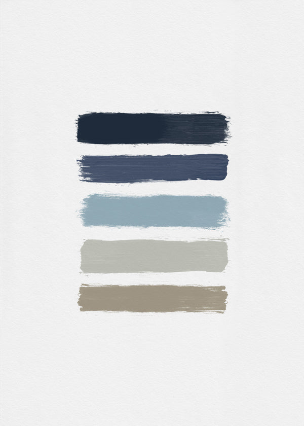 Design minimalista com riscas azuis e taupe