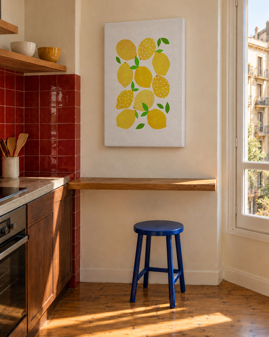 Lemon crowd - Unframed canvas in an interior