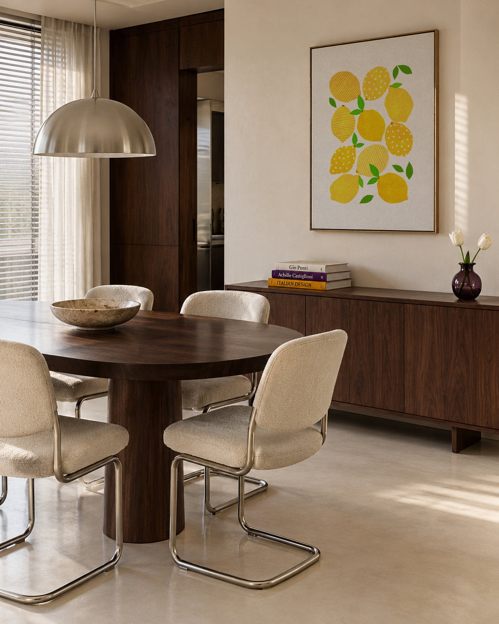 Lemon crowd - Framed canvas in an interior