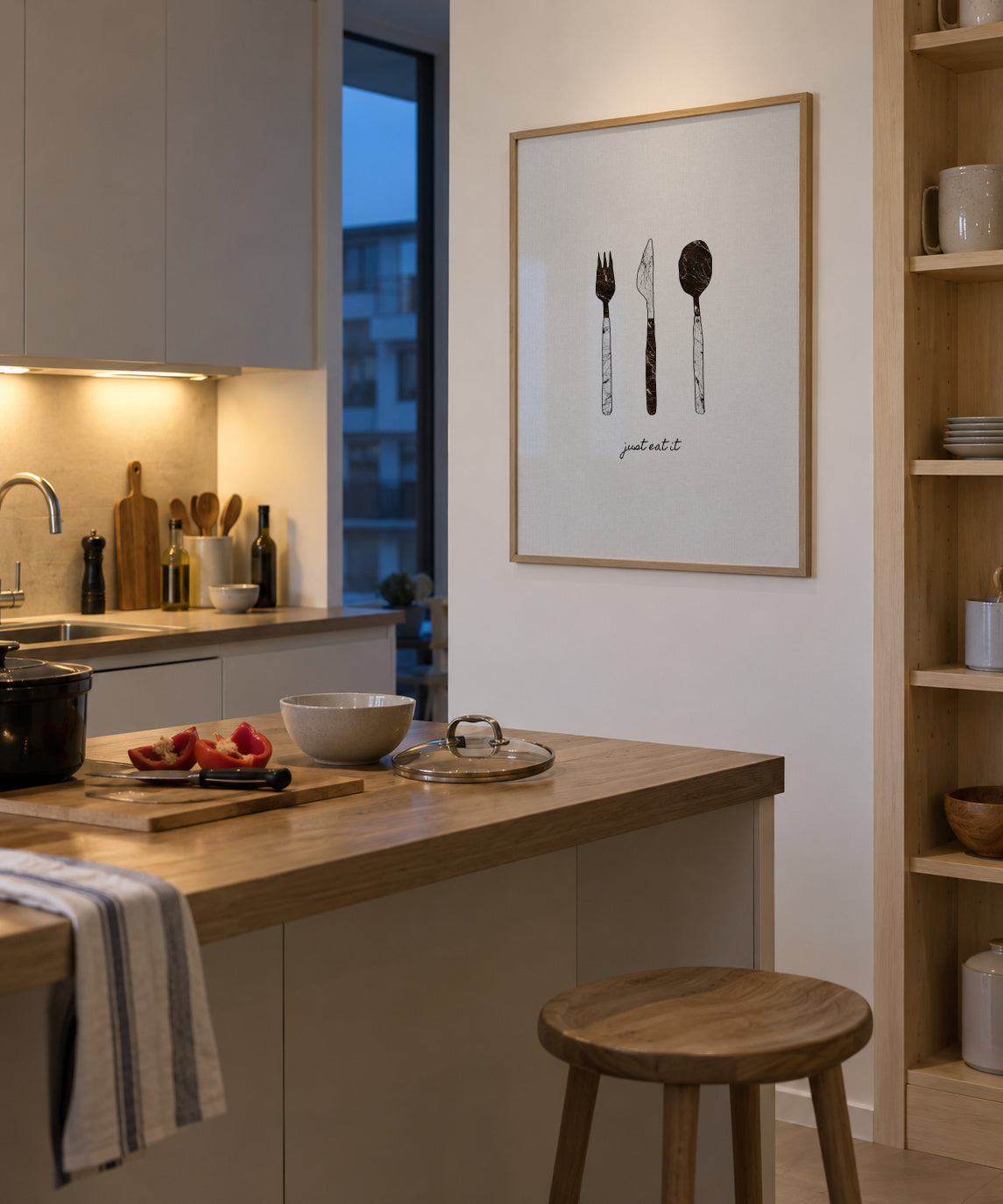 Just eat it - Framed poster in an interior