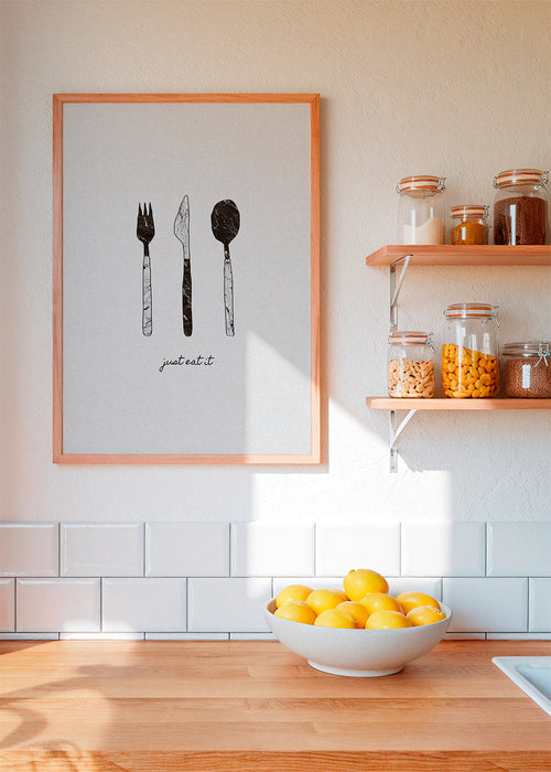 Arte para cozinha com talheres marmorizados