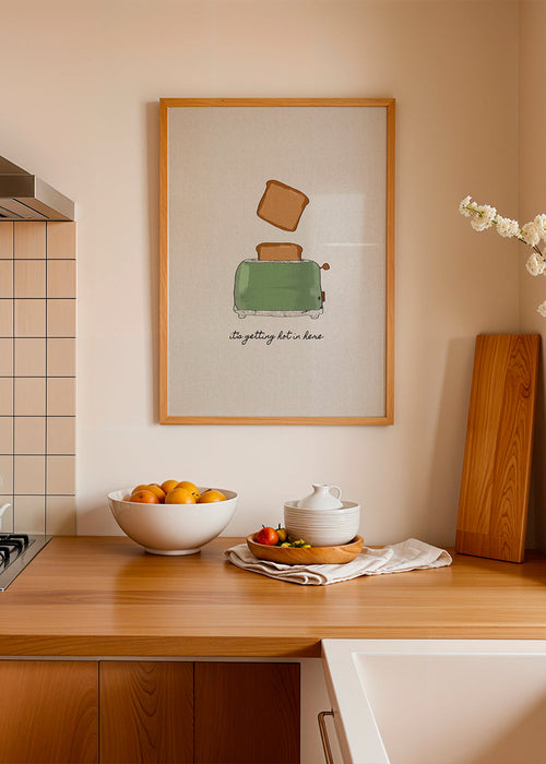Arte para cozinha com torradeira ilustrada