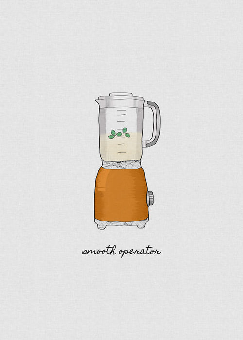 Arte para cozinha com liquidificador laranja