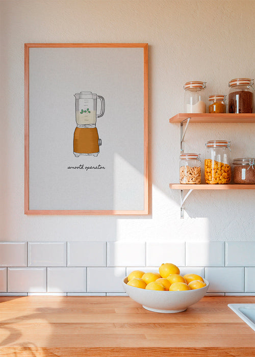 Arte para cozinha com liquidificador laranja
