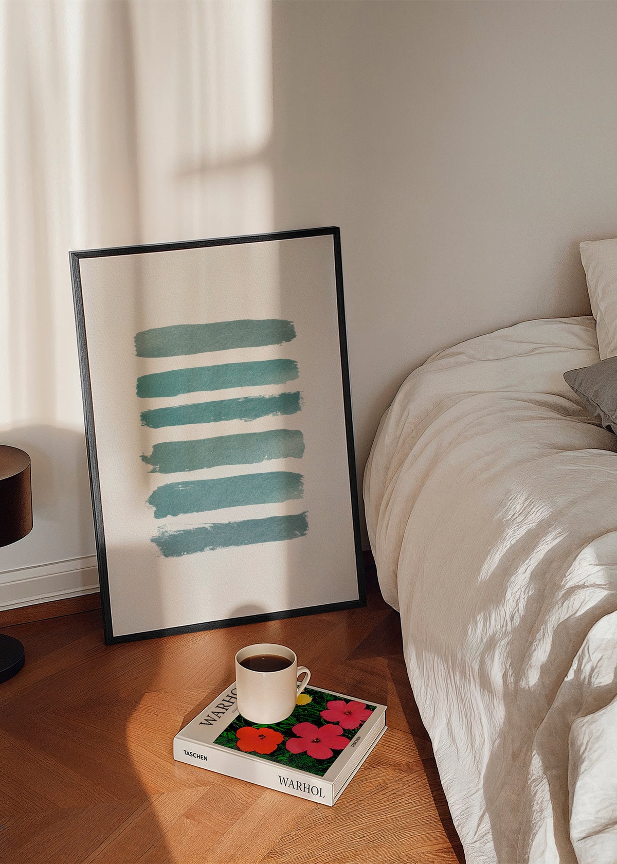 Ombre Turquoise - Framed poster in an interior