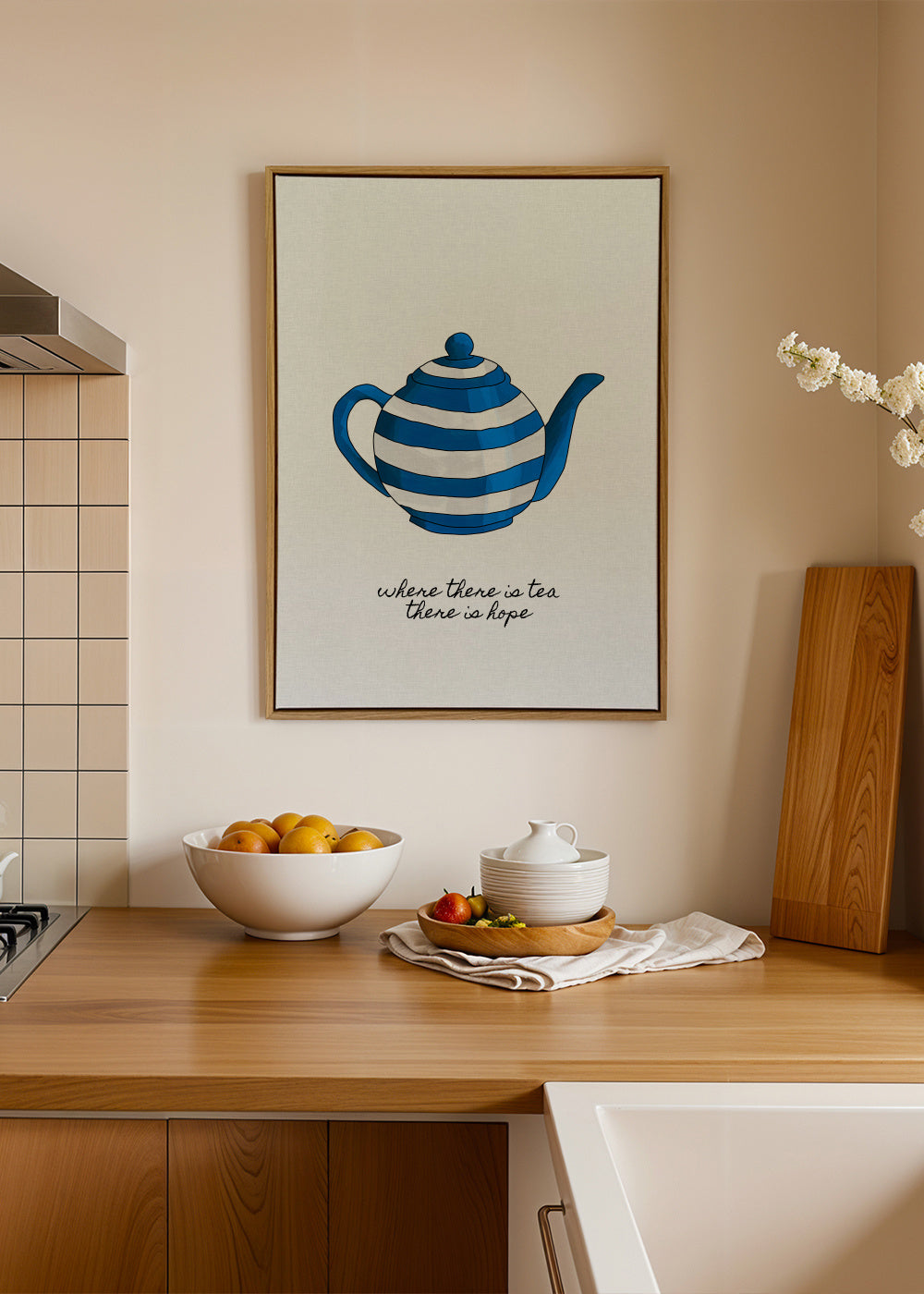 Where There is Tea - Framed canvas in an interior