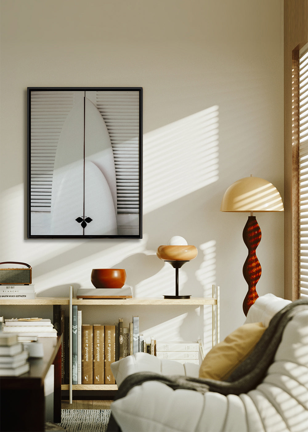Arte desportivo: pranchas de surf minimalistas