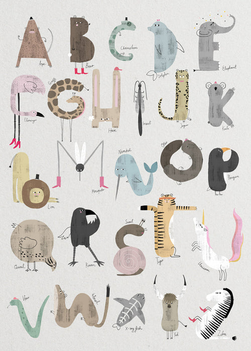 Lâmina infantil ABC animais