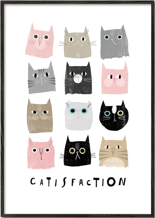 Ilustração de gatos em grelha