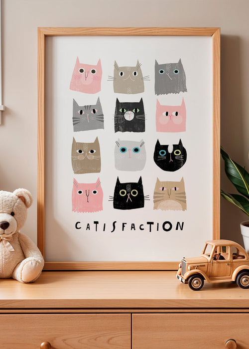 Ilustração de gatos em grelha