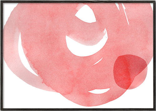 Quadro minimalista rosa em aquarela