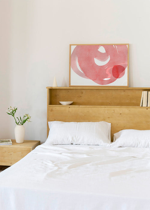 Quadro minimalista rosa em aquarela