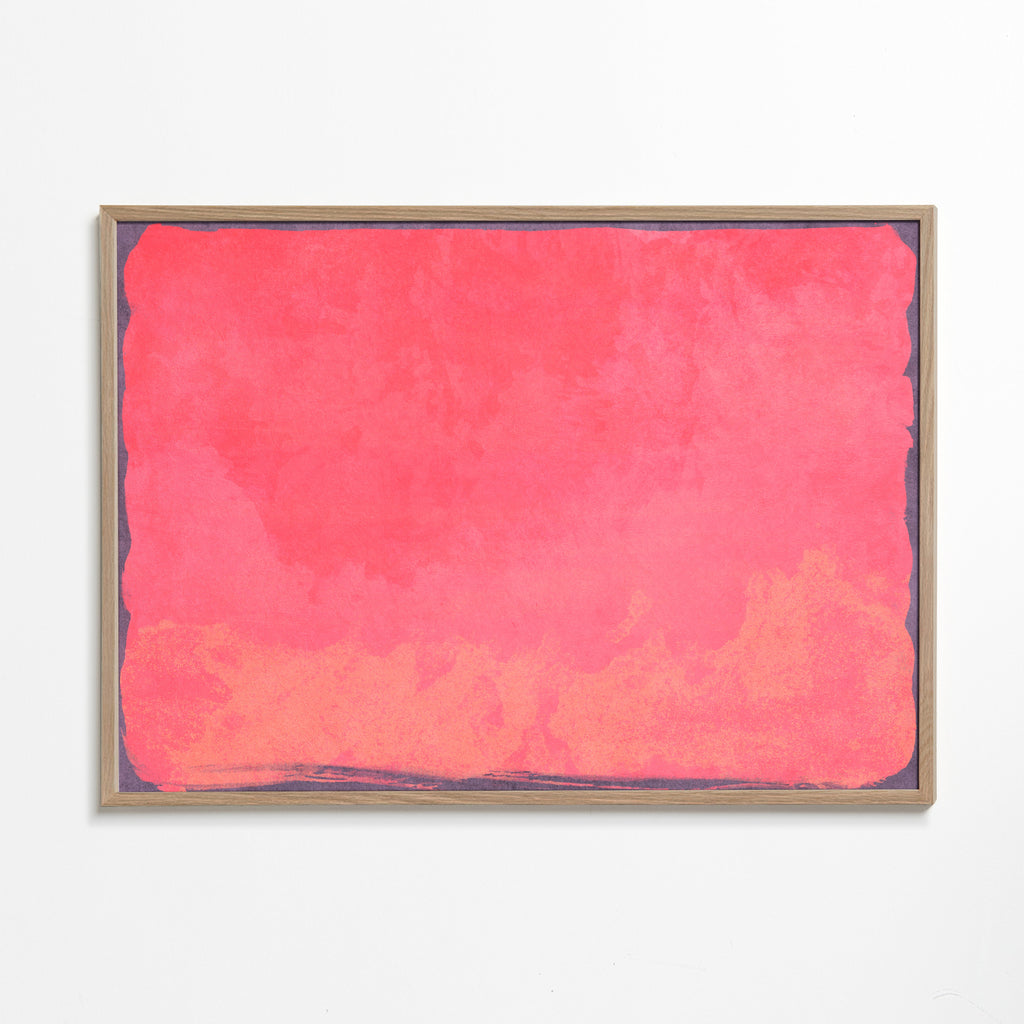 Quadro abstrato campo cor fúcsia