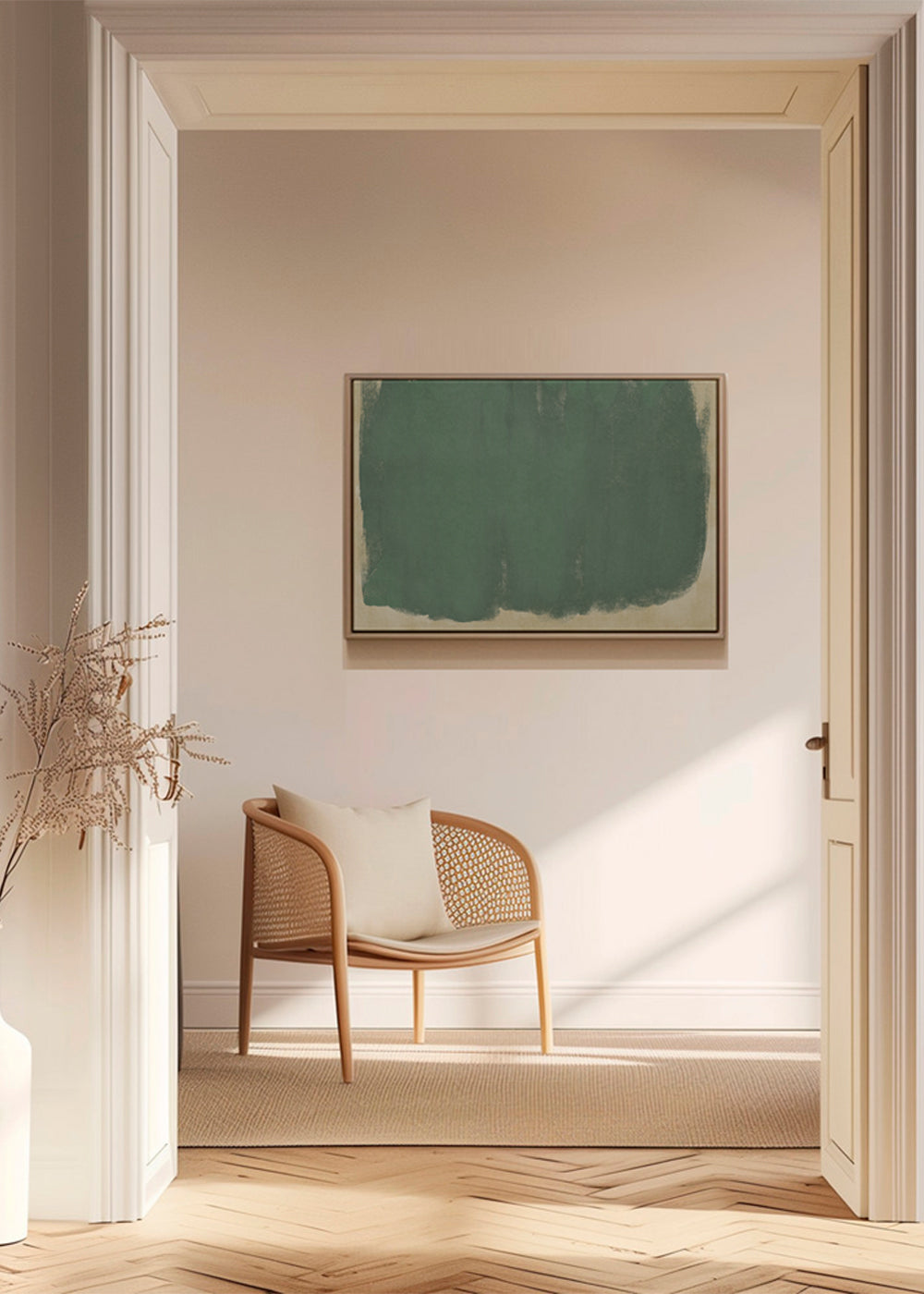 Minimal Abstract Green Colorfield Painting 01