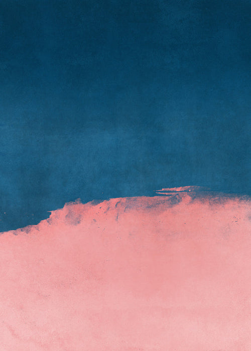 Paisagem minimalista rosa e azul