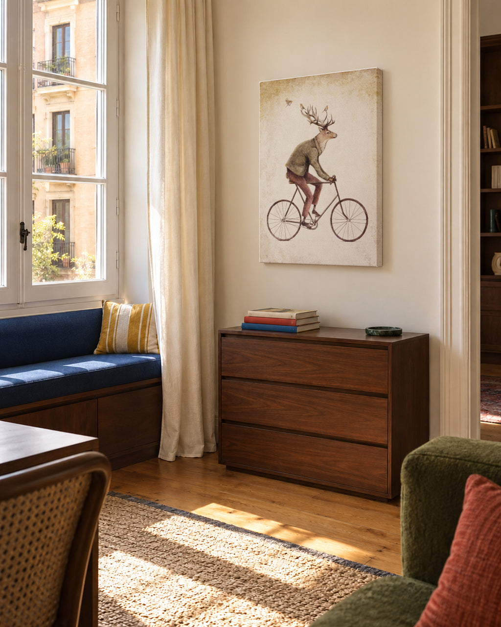 Even a Gentleman rides - Unframed canvas in an interior