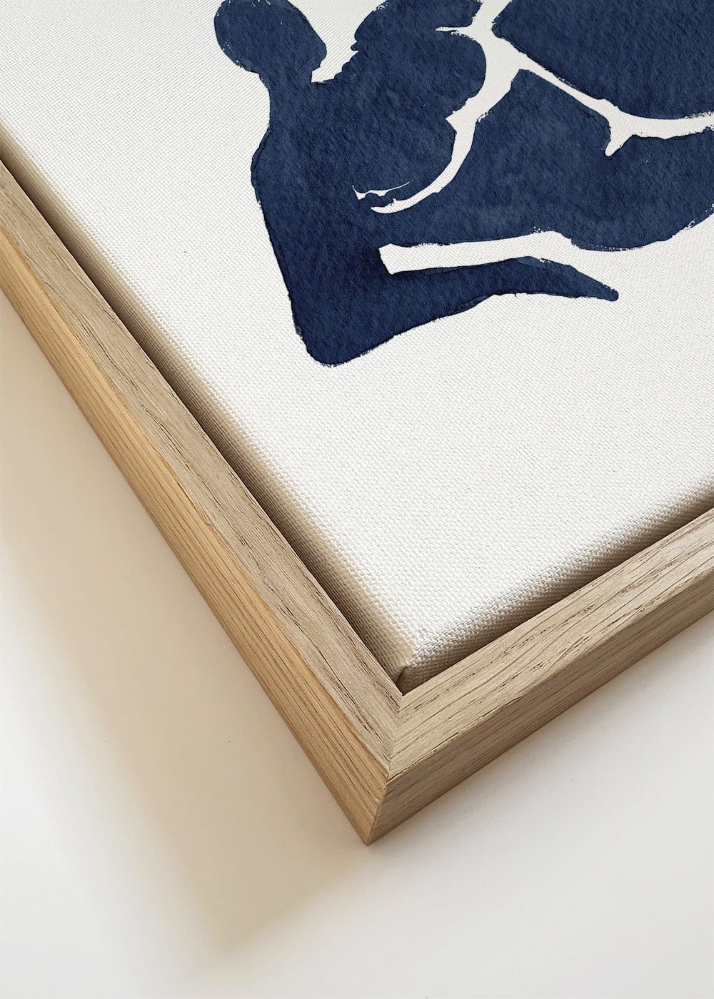 Arte abstrata: figura deitada em azul