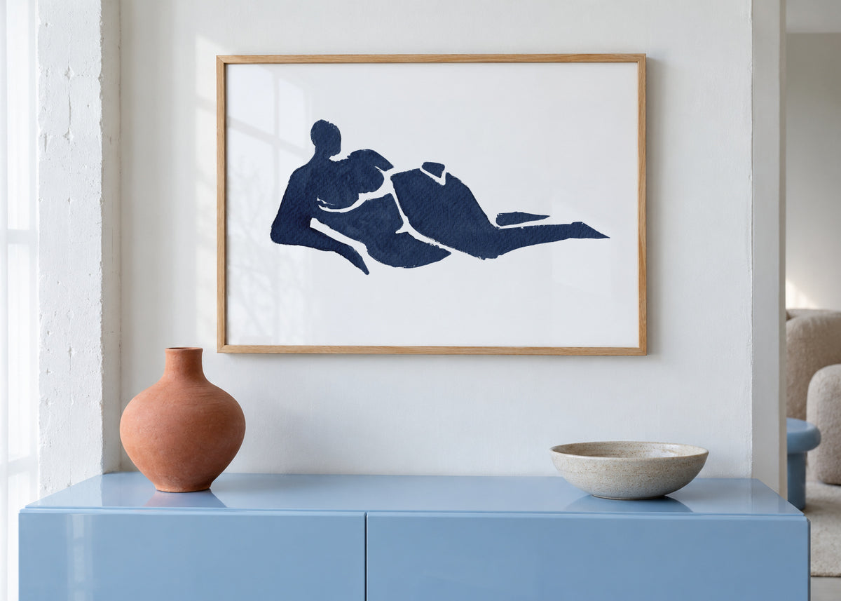 Lying Down - Framed poster in an interior