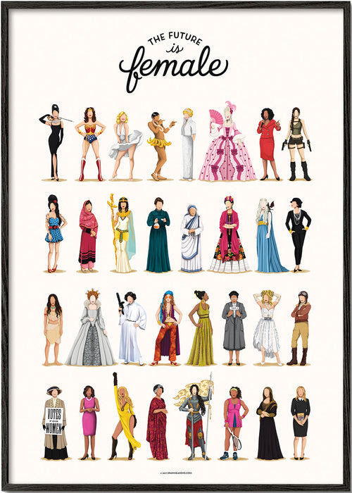 Ilustração 'The Future is Female' figuras icónicas