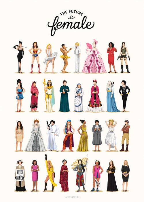 Ilustração 'The Future is Female' figuras icónicas