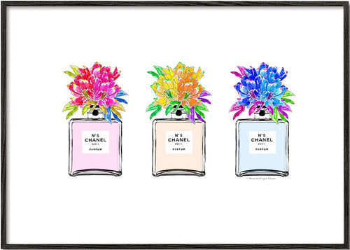 Ilustração frascos de perfume florais