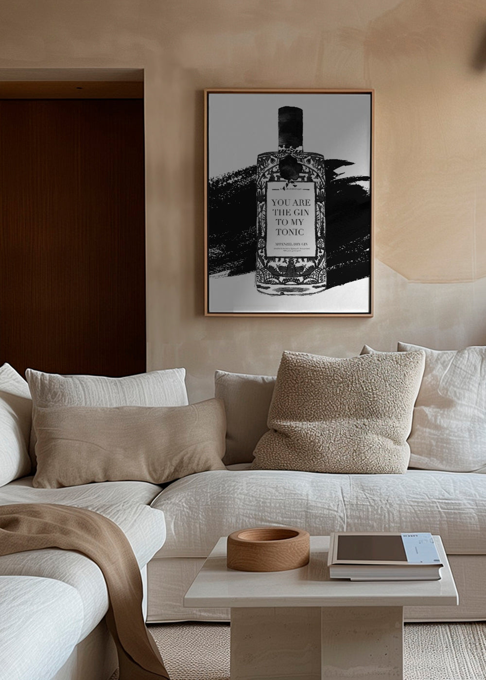 Arte para cozinha Gin to my tonic em tipografia