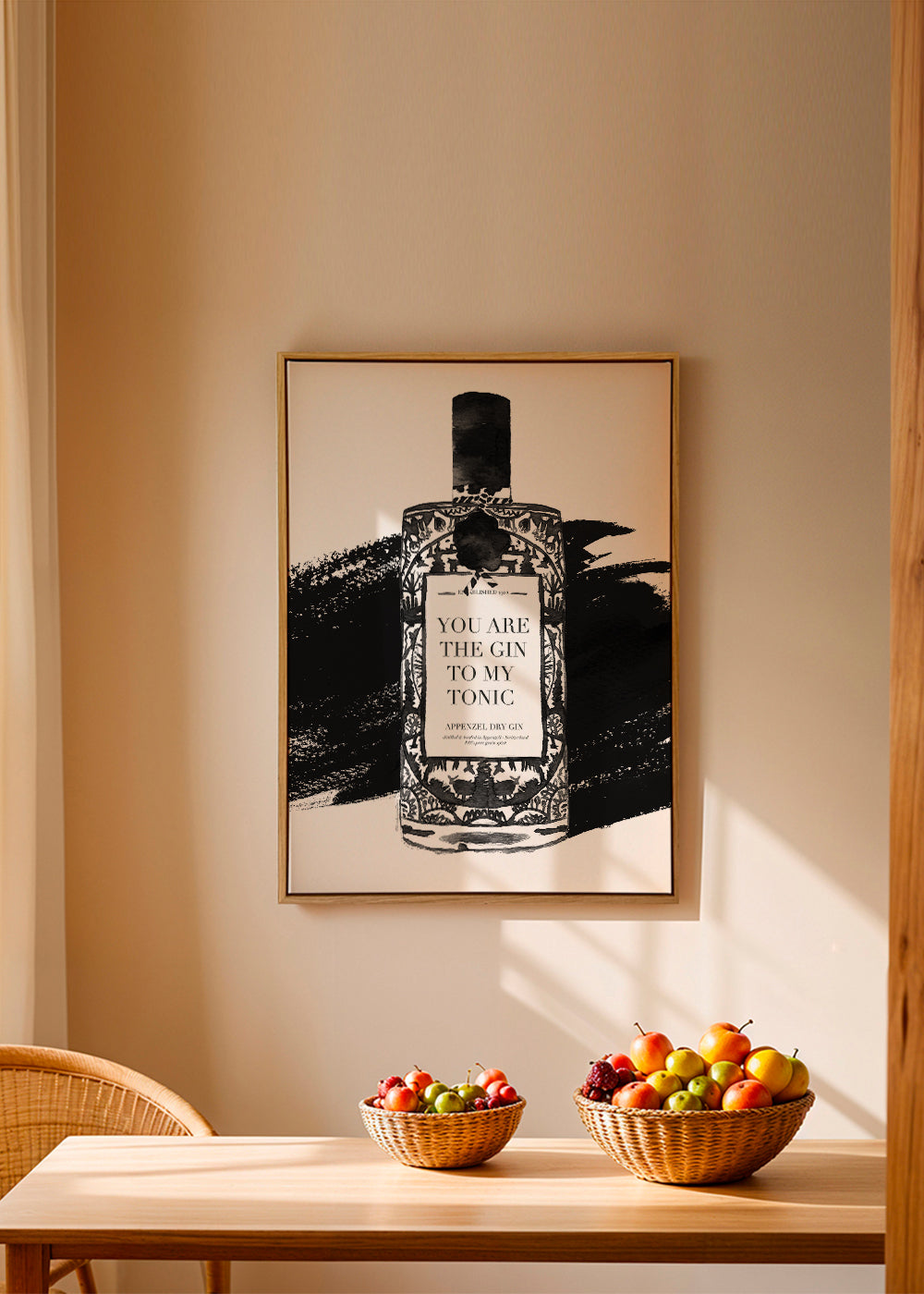 Arte para cozinha Gin to my tonic em tipografia