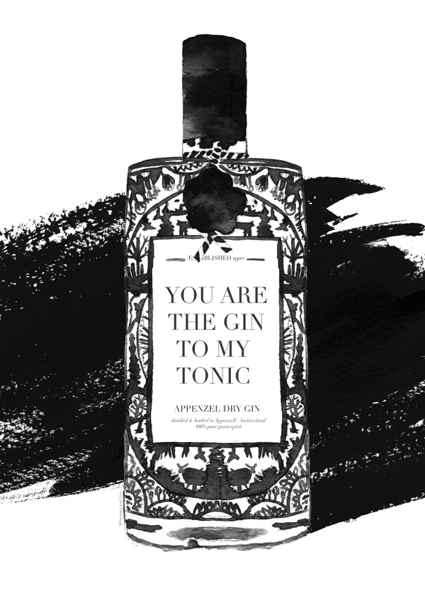 Arte para cozinha Gin to my tonic em tipografia