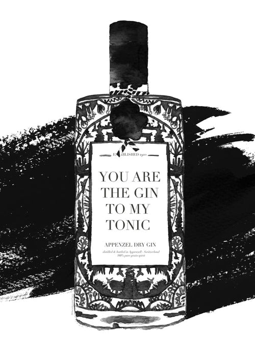 Arte para cozinha Gin to my tonic em tipografia