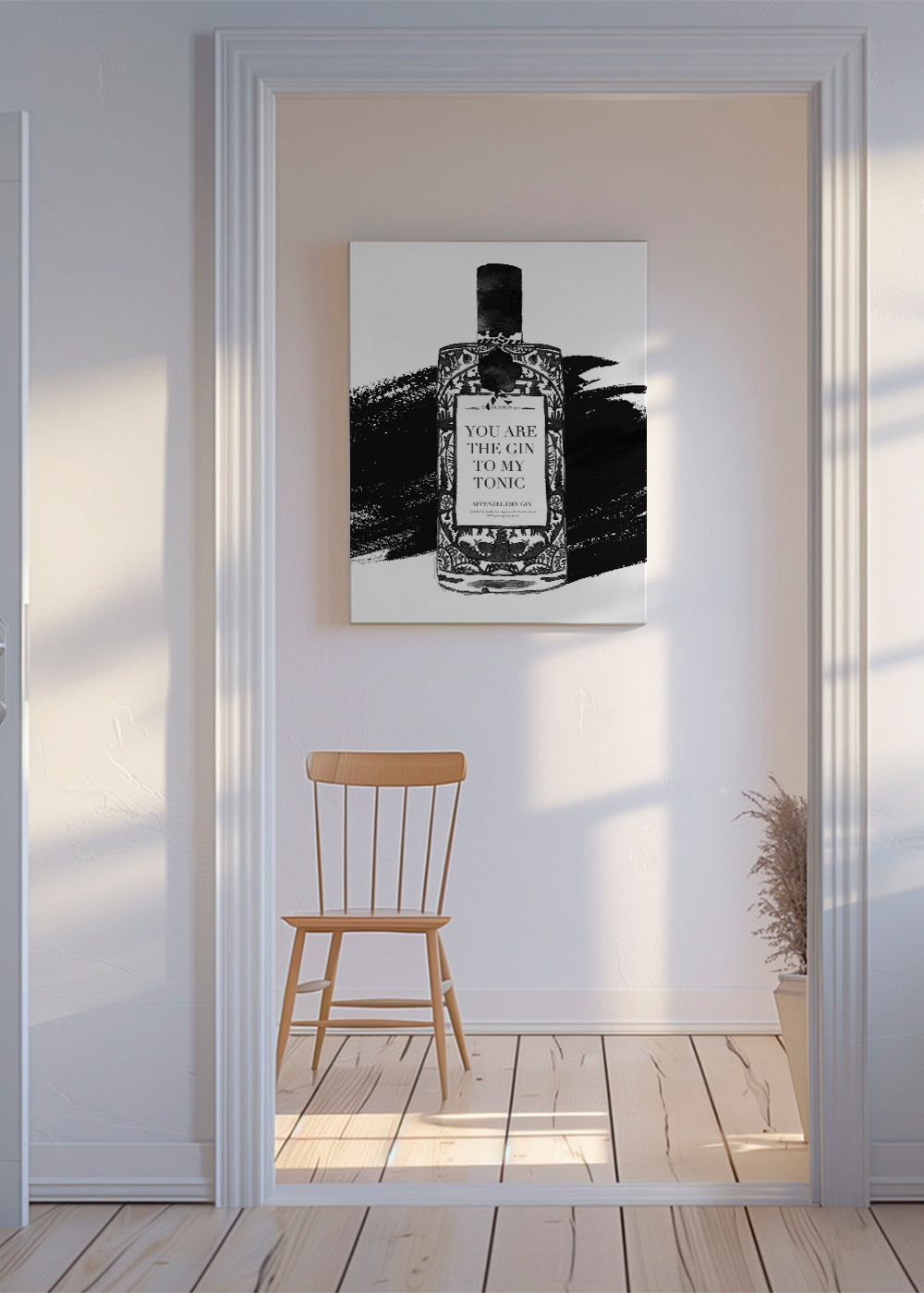 Arte para cozinha Gin to my tonic em tipografia