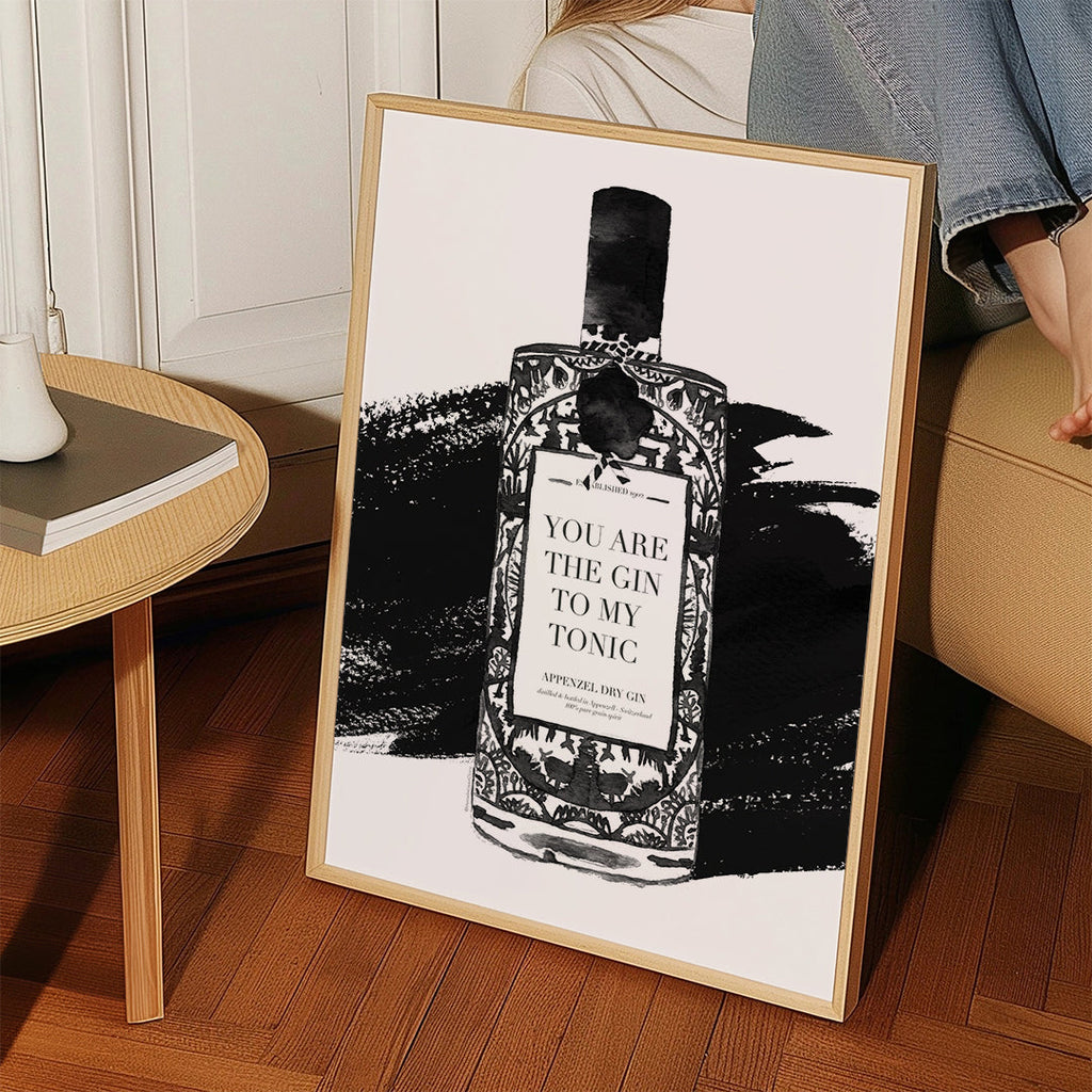 Arte para cozinha Gin to my tonic em tipografia