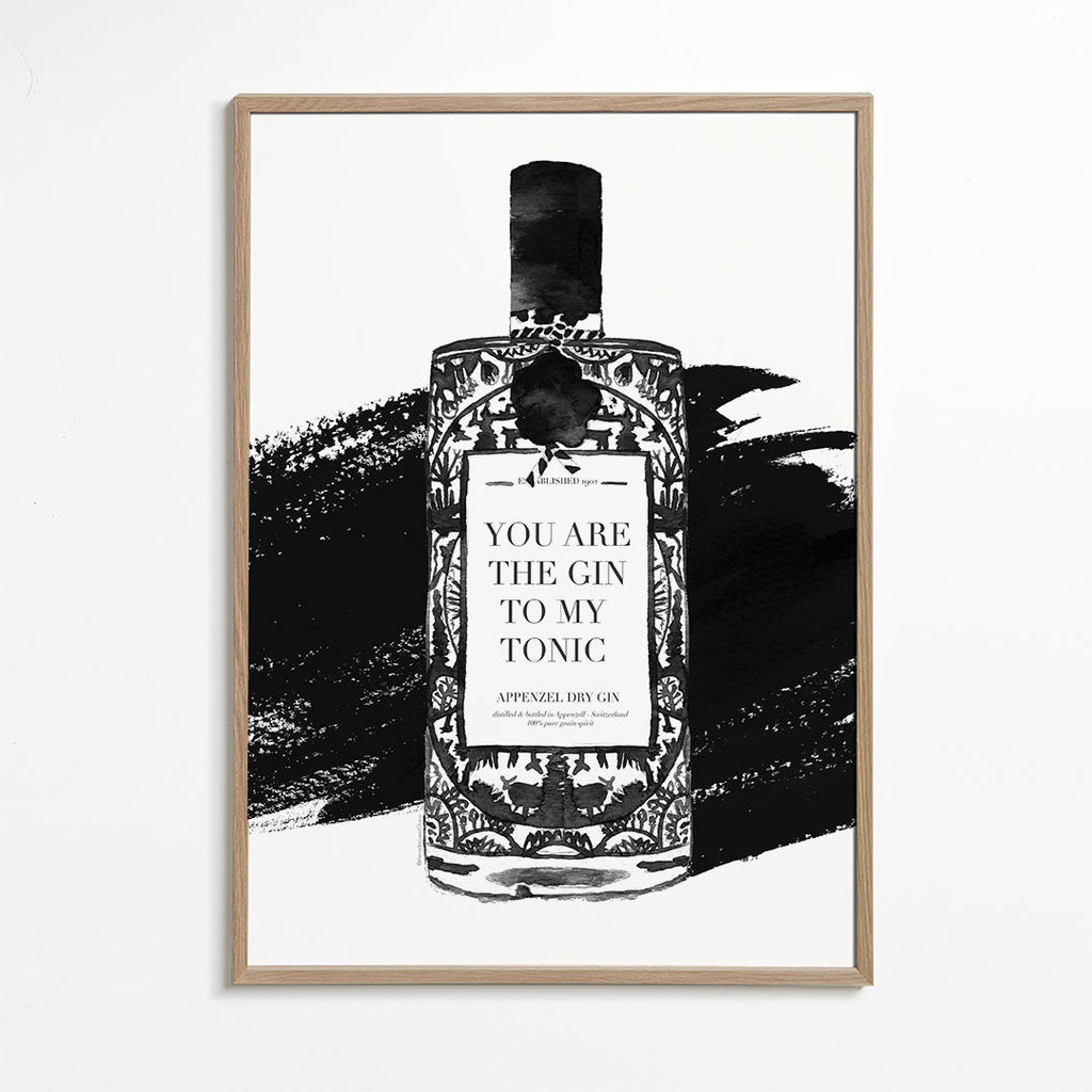 Arte para cozinha Gin to my tonic em tipografia