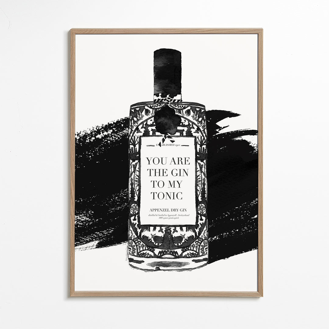 Arte para cozinha Gin to my tonic em tipografia