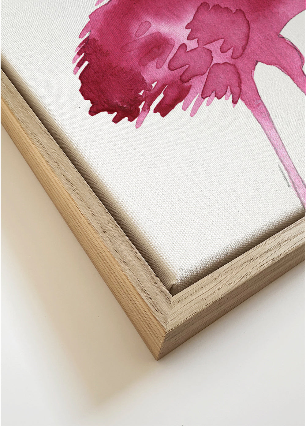 Quadro flamingos cor-de-rosa em aquarela